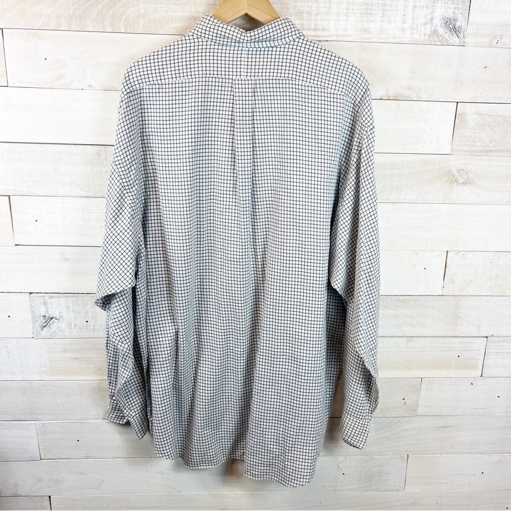 Ralph Lauren Blaire Button Down Shirt Men XXL Gray White Check Long Sleeve Logo - Picture 6 of 10